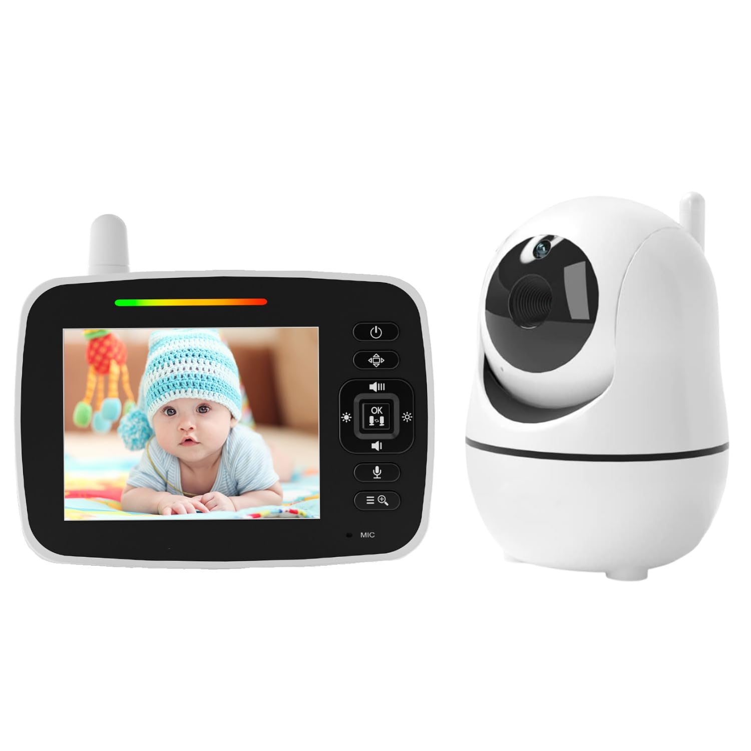 Kidsneed Baby Monitor – 3.5″ Screen Video Baby Monitor with Camera and Audio – Remote Pan-Tilt-Zoom, Night Vision, VOX Mode, Temperature Monitoring, Lullabies, 2-Way Talk, 960ft Range