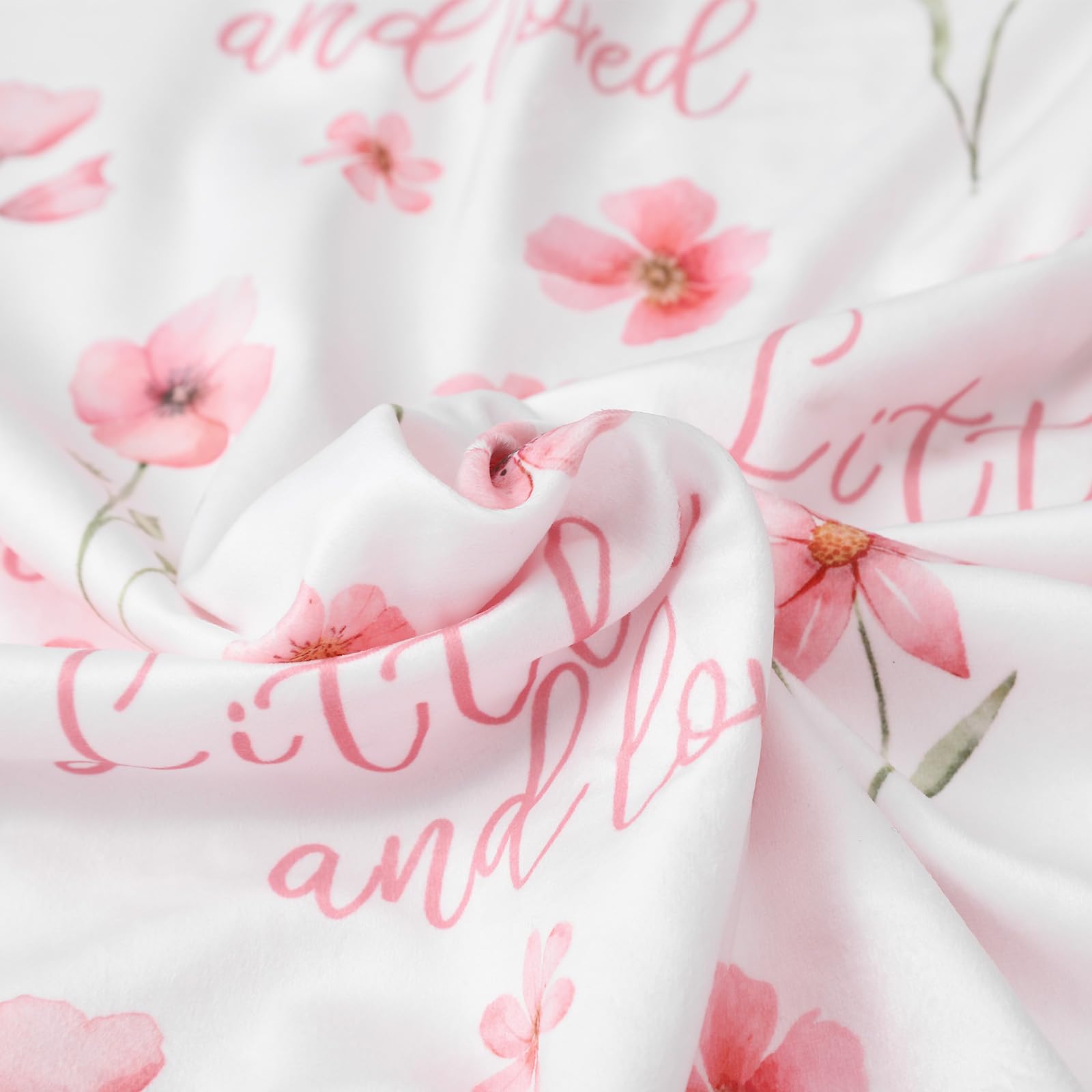 CIVARUA KIDS Floral Baby Blankets for Girls - Super Soft Nursery Minky Blanket, Newborn Baby Blanket with Double Layer Dotted Backing, Pink Lightweight Bed Throw Blanket, 30 x 40 Inch - Image 5