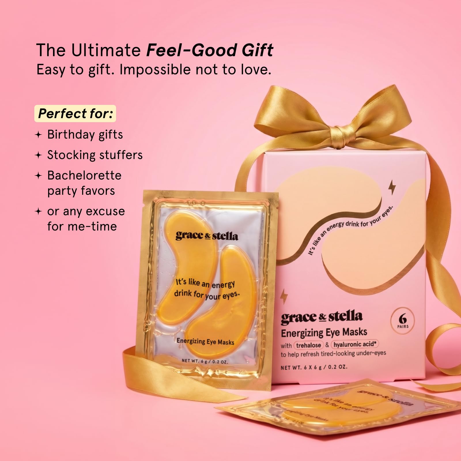 grace & stella Award Winning Under Eye Mask - Birthday Gifts for Women - Gel Eye Patches for Dark Circles, Puffy Eyes, Undereye Bags - Gifts for Mom - Vegan Self Care (24 Pairs, Gold) - Image 9