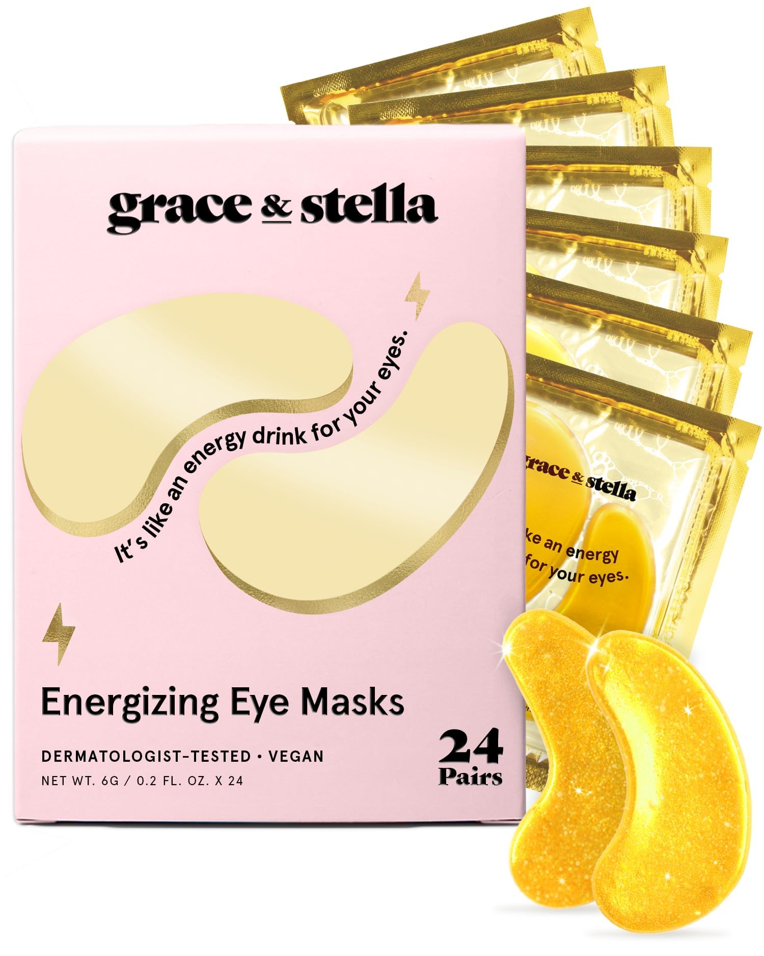 grace & stella Award Winning Under Eye Mask – Birthday Gifts for Women – Gel Eye Patches for Dark Circles, Puffy Eyes, Undereye Bags – Gifts for Mom – Vegan Self Care (24 Pairs, Gold)
