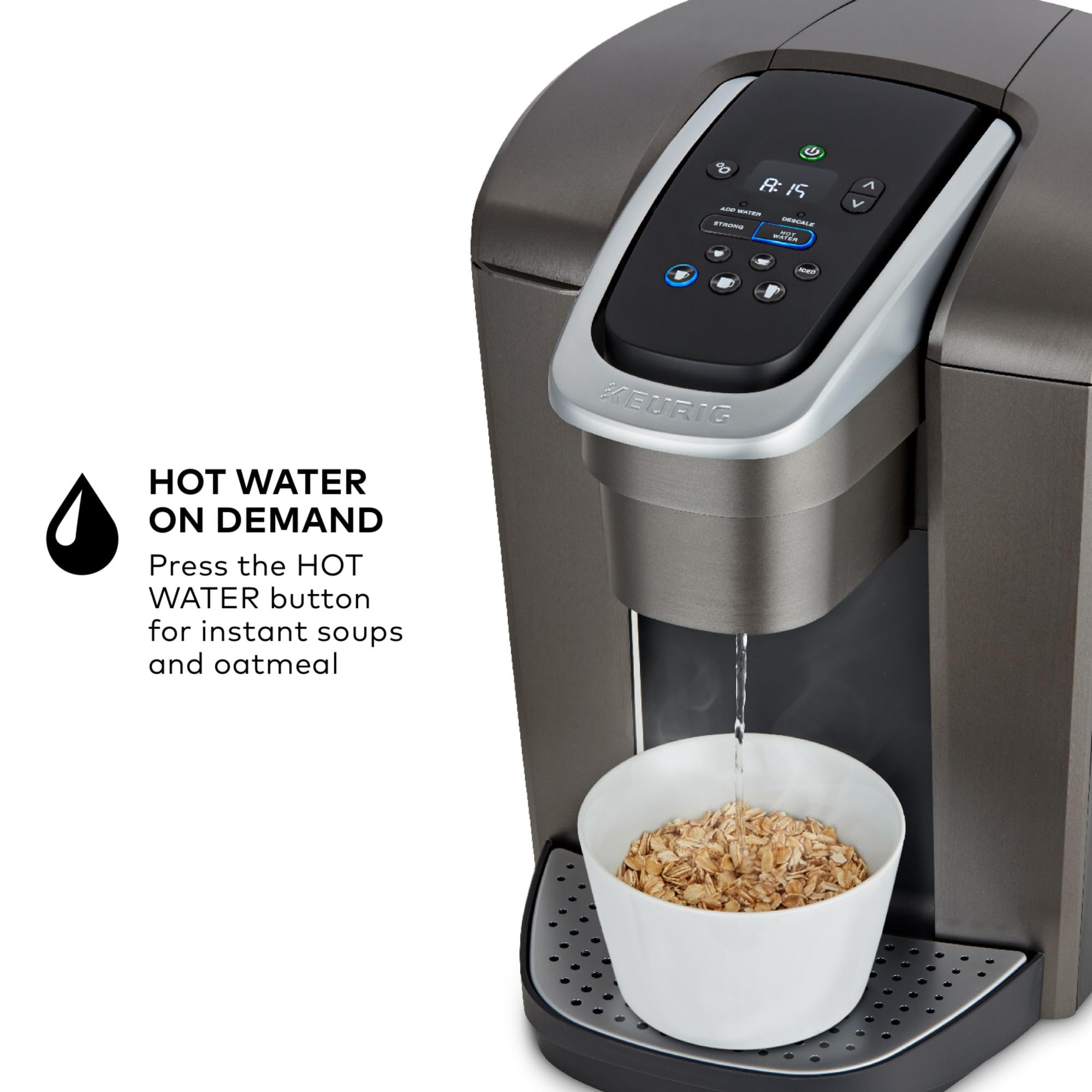 Keurig K-Elite Single Serve K-Cup Pod Coffee Maker, with Strength and Temperature Control, Iced Coffee Capability, 8 to 12oz Brew Size, Programmable, Brushed Slate - Image 6
