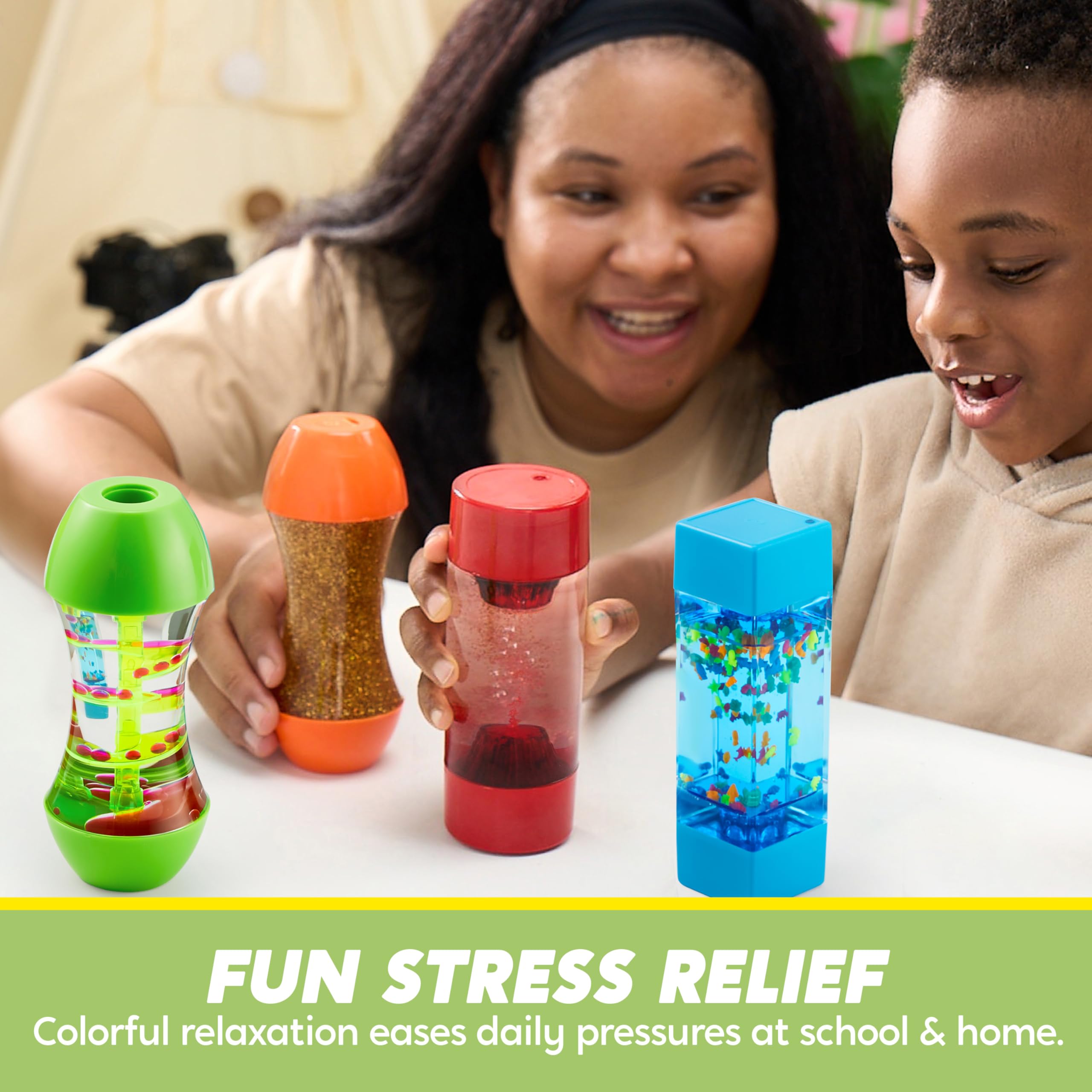 JOYIN 4-Pack Fidget Tubes for Kids, Sensory Tubes, Stress Relief Toy, Speech Therapy, Calming Toys for Children with Autism, Calm Down Corner Classroom Supplies, Back to School Gifts for Toddlers - Image 6