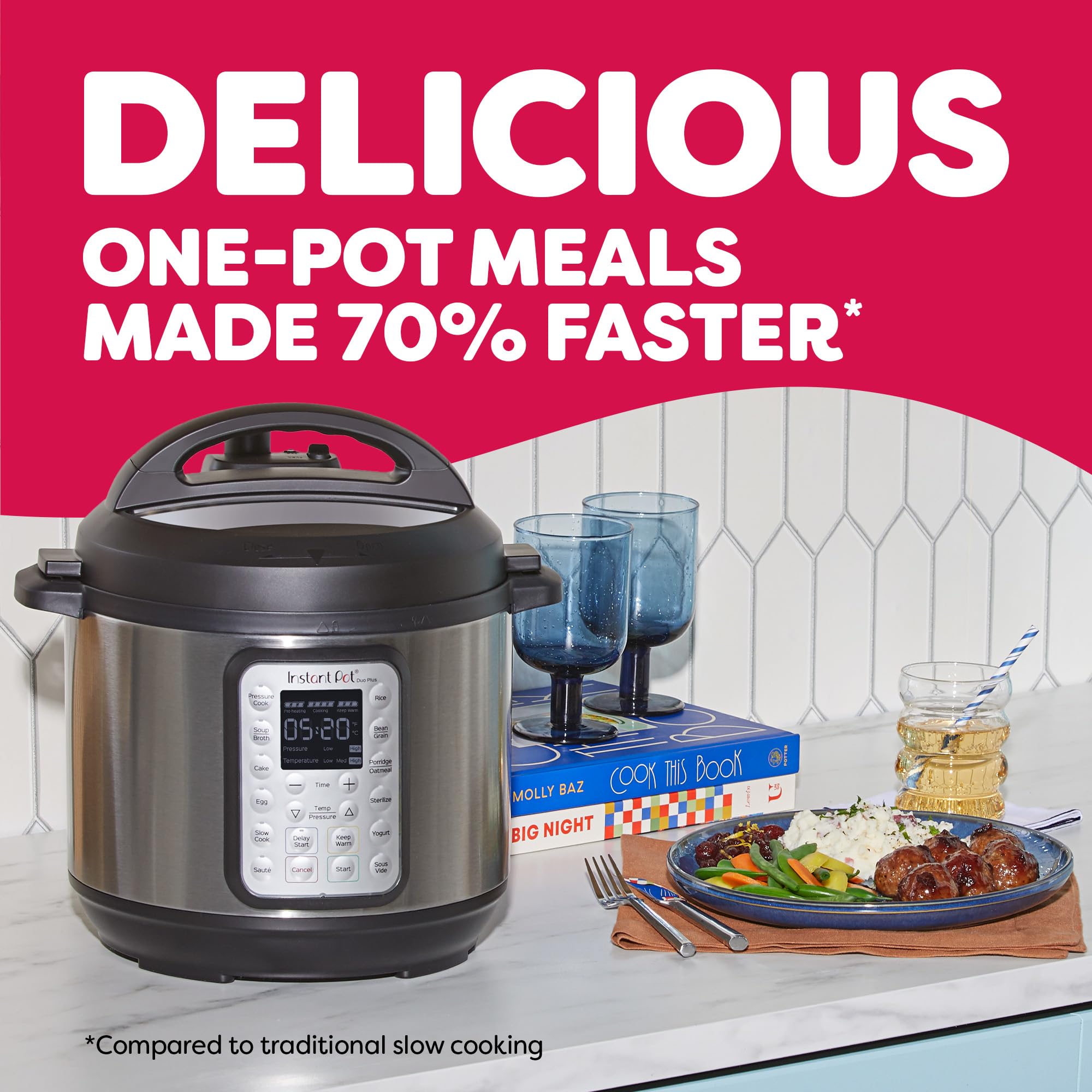 Instant Pot Duo Plus 9-in-1 Multicooker, Pressure Cooker, Slow Cook, Rice Maker, Steamer, Sauté, Yogurt, Warmer & Sterilizer, Includes App with Over 800 Recipes, Stainless Steel, 6 Quarts - Image 7