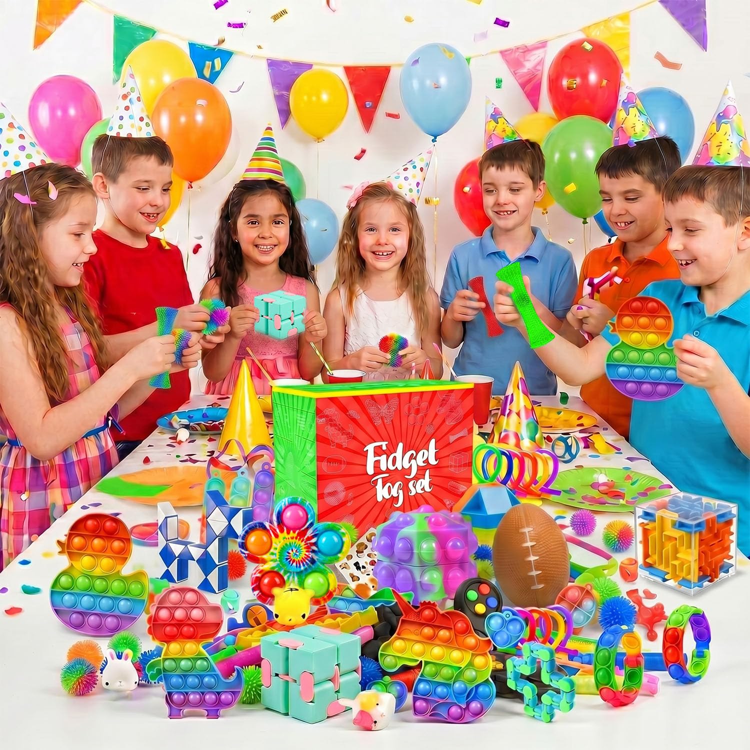 Fidget Toys, 160 Pack Party Favors for Kids 8-12 4-8, Sensory Toys Bulk Autism Autistic, Treasure Box Toys for Classroom, Stocking Stuffers, Goodie Bag Stuffers, Christmas Birthday Gifts Prizes - Image 6