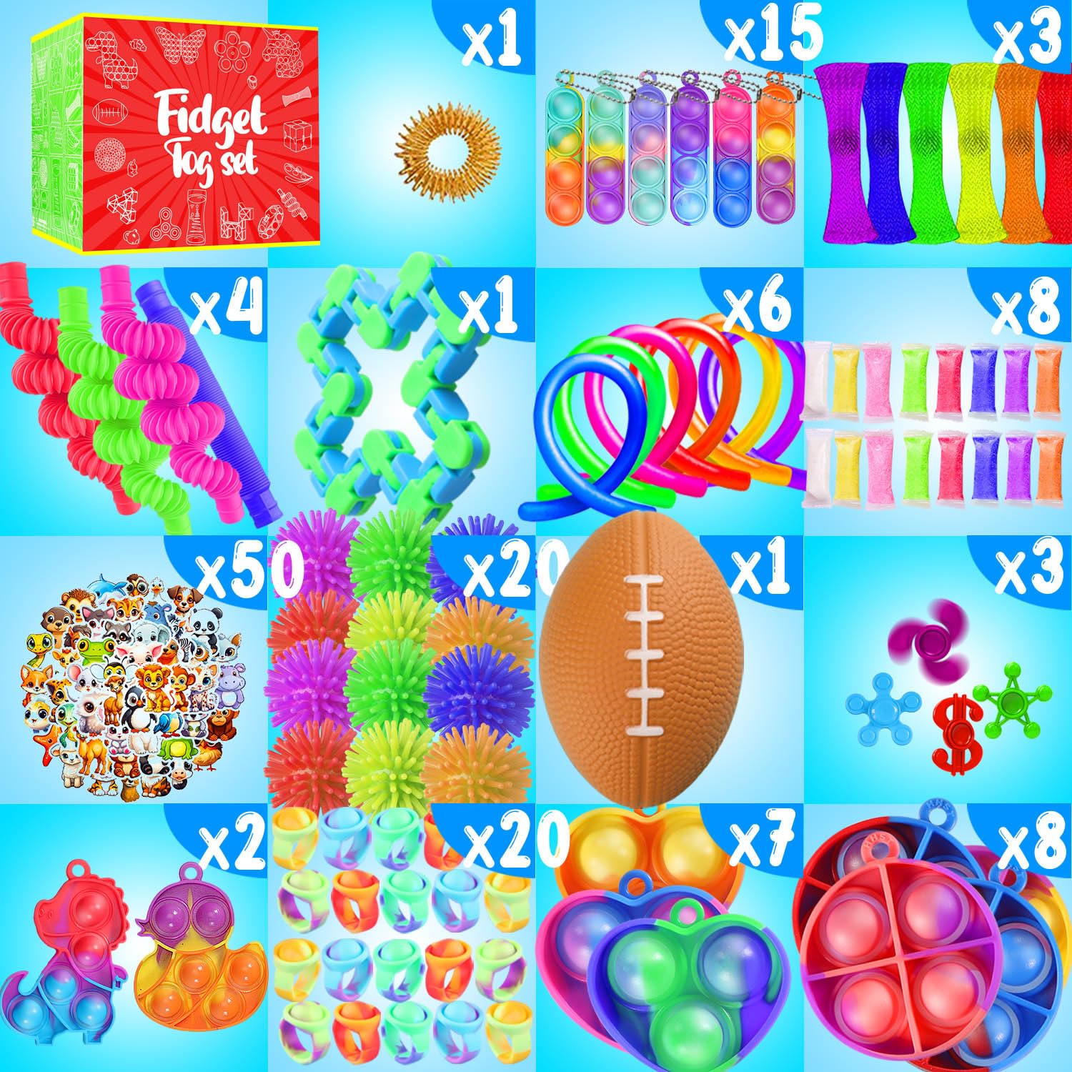 Fidget Toys, 160 Pack Party Favors for Kids 8-12 4-8, Sensory Toys Bulk Autism Autistic, Treasure Box Toys for Classroom, Stocking Stuffers, Goodie Bag Stuffers, Christmas Birthday Gifts Prizes - Image 3