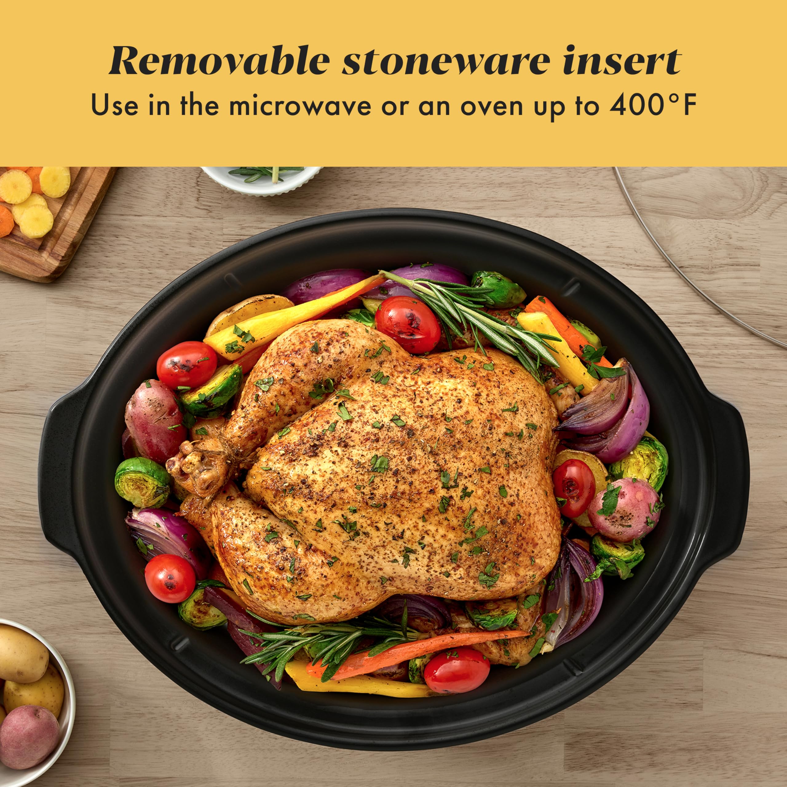 Crock-Pot 7-Quart Manual Slow Cooker, Family Size Serves 8+ People & Fits 6-lb Roast, Removable Stoneware with Warming Setting, Dishwasher Safe for Easy Cleanup, Stainless Steel - Image 6
